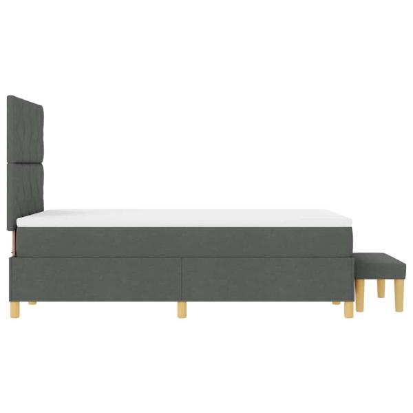 Boxspringbett mit Matratze & Bank Dunkelgrau 120x190 cm Stoff