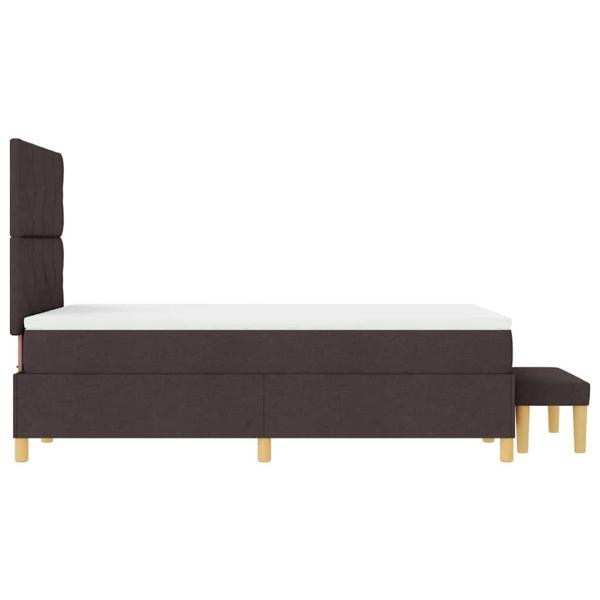 Boxspringbett mit Matratze & Bank Dunkelbraun 120x190 cm Stoff