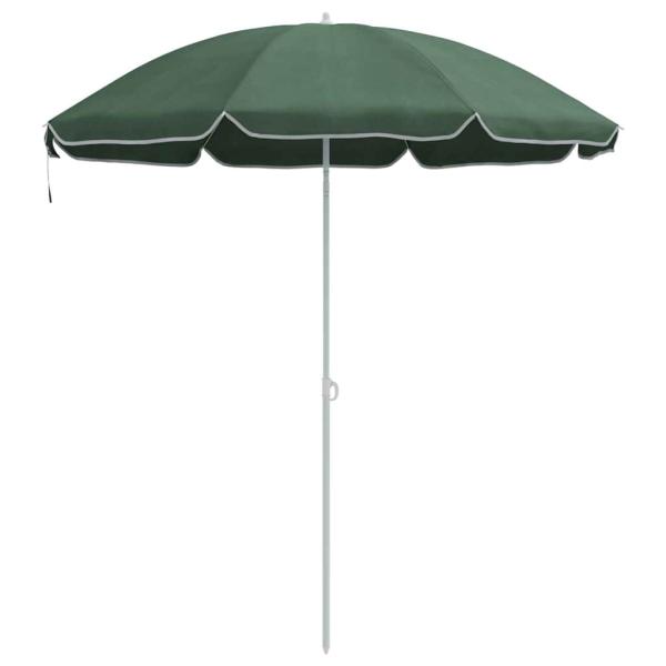 Strand-Schirm mit Metallstange Grün 161x193 cm Polyester
