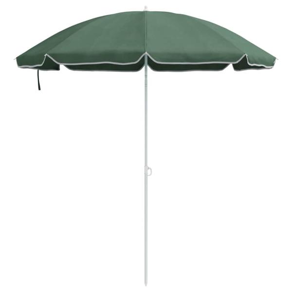 Strand-Schirm mit Metallstange Grün 161x193 cm Polyester