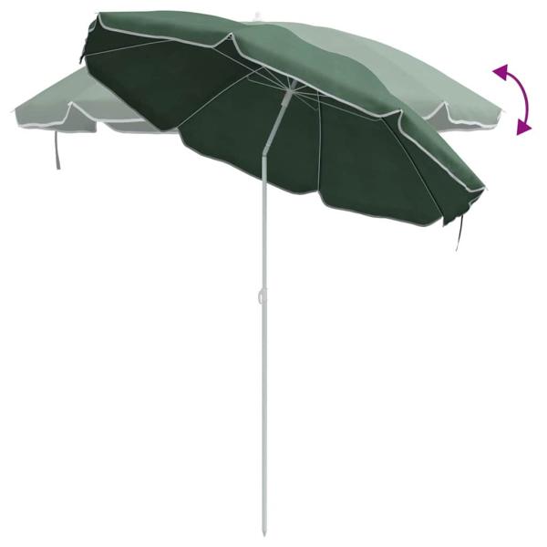 Strand-Schirm mit Metallstange Grün 161x193 cm Polyester