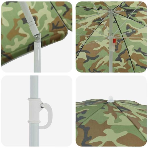 Strandparasol mit Metallgestell Camouflage 161x193 cm Polyester