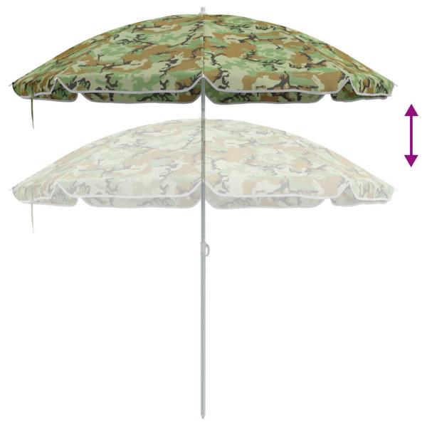 Strandparasol mit Metallgestell Camouflage 161x193 cm Polyester