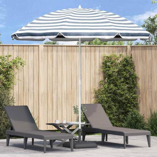 ARDEBO.de - Strandparasol mit Aluminiumgestell Blau & Weiß 300 cm