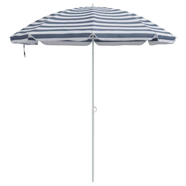 Strandparasol mit Aluminiumgestell Blau & Weiß 300 cm