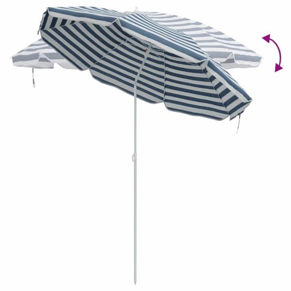 Strandparasol mit Aluminiumgestell Blau & Weiß 300 cm