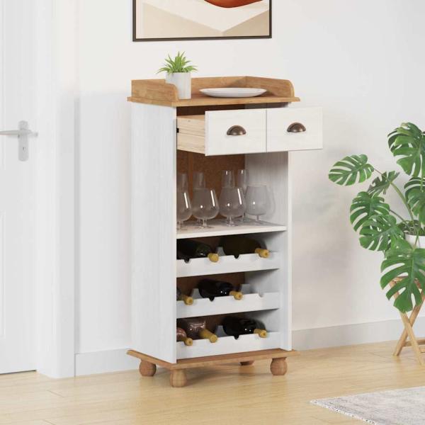 ARDEBO.de - Weinregale Weiß und Holz Holz Mittel Stauraum Weinregal