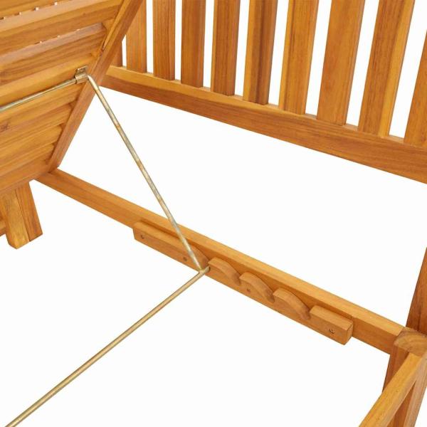 Sonnenliege Braun Akazienholz Einheitsgröße