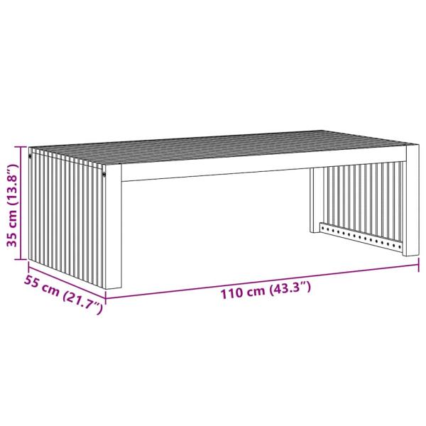 Gartencouchtisch 110x55x35 cm Massivholz Akazie