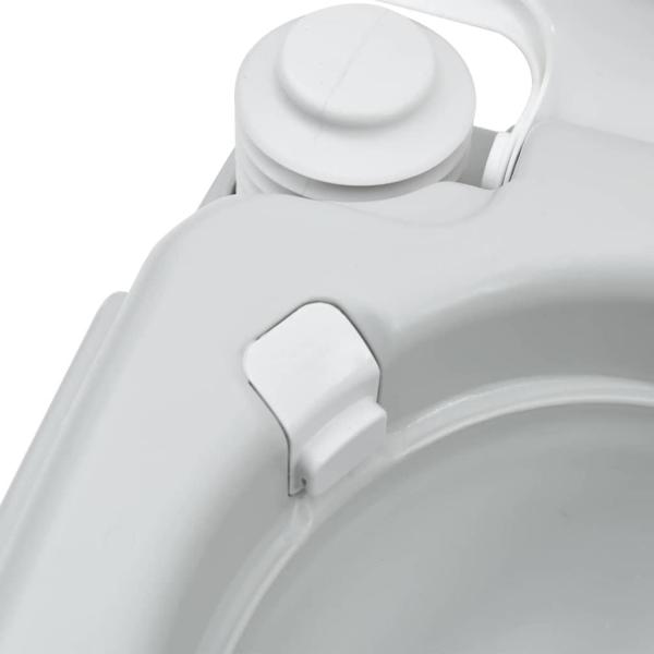 Tragbare Toilette in Grau und Weiß aus Kunststoff, 10 L