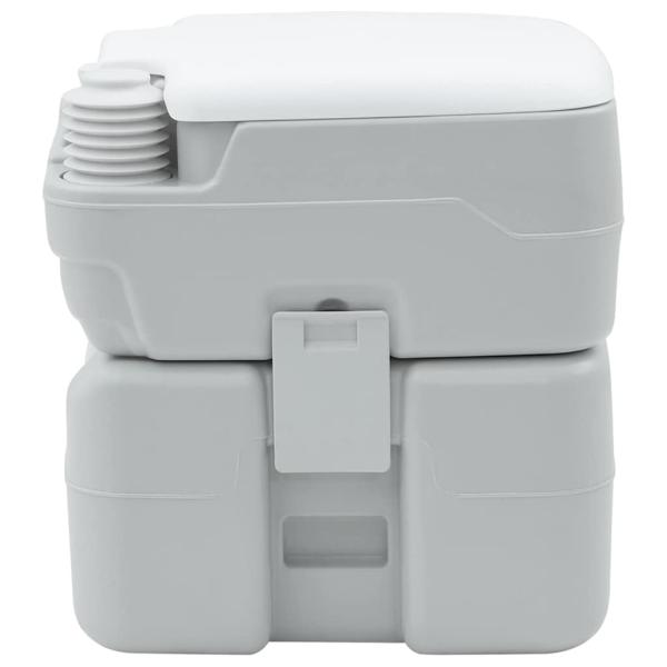 Tragbare Toilette in Grau & Weiß aus Kunststoff - 20 L
