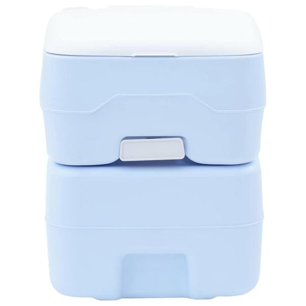 Portable Toilette Blau & Weiß aus Kunststoff 20 L