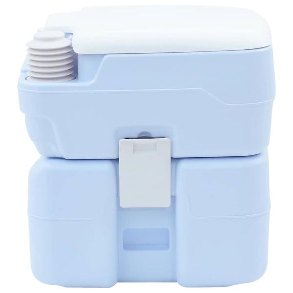 Portable Toilette Blau & Weiß aus Kunststoff 20 L