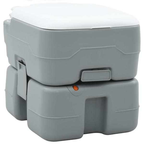 ARDEBO.de - Campingtoilette Tragbar Grau 10L Frischwasser 20L Abwassertank