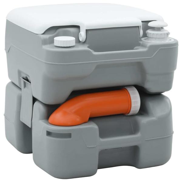 Campingtoilette Tragbar Grau 10L Frischwasser 20L Abwassertank