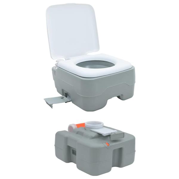 Campingtoilette Tragbar Grau 10L Frischwasser 20L Abwassertank