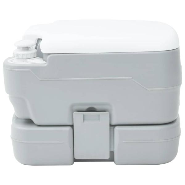 Tragbare Camping-Toilette Grau mit 10L Frischwassertank und 10L Abwassertank