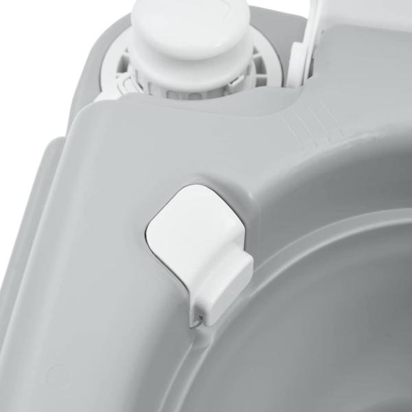 Tragbare Camping-Toilette Grau mit 10L Frischwassertank und 10L Abwassertank