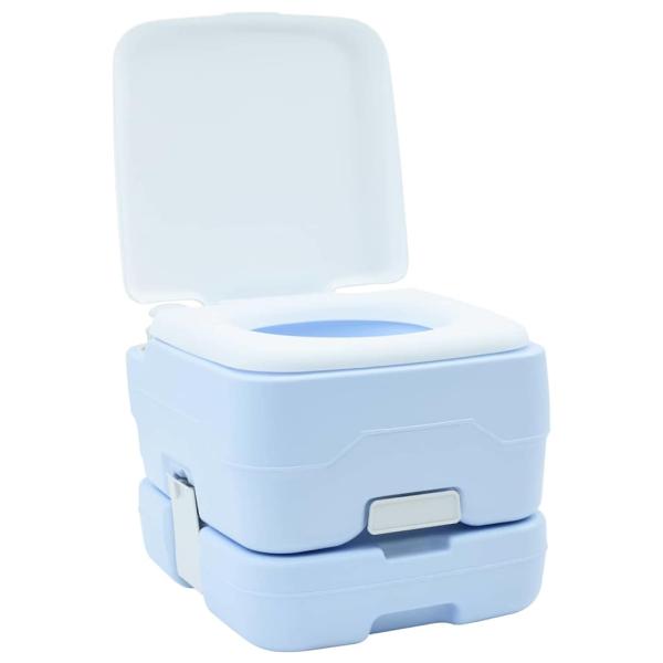 Tragbare Camping-Toilette Blau, 10L Frischwasser, 10L Abwassertank