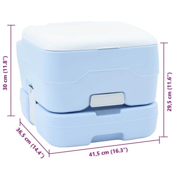 Tragbare Camping-Toilette Blau, 10L Frischwasser, 10L Abwassertank