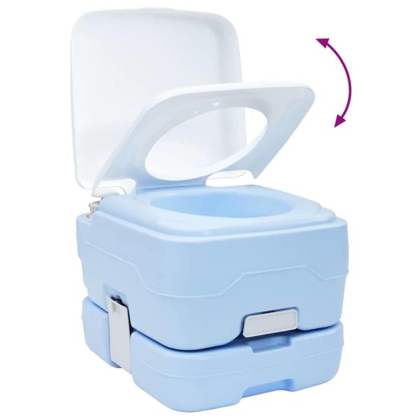 Tragbare Camping-Toilette Blau, 10L Frischwasser, 10L Abwassertank