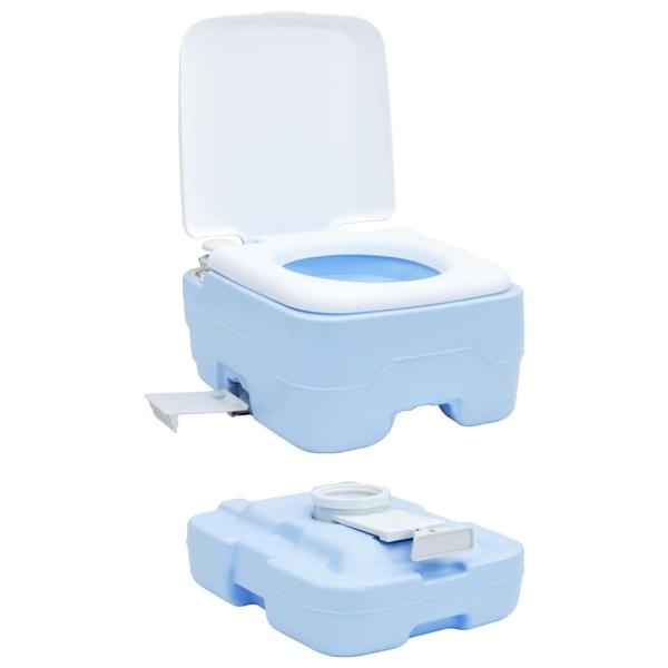 Tragbare Camping-Toilette Blau, 10L Frischwasser, 10L Abwassertank