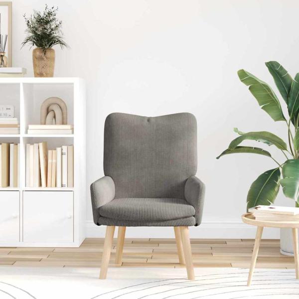 Entspannungssessel Hellgrau Corduroy Stoff