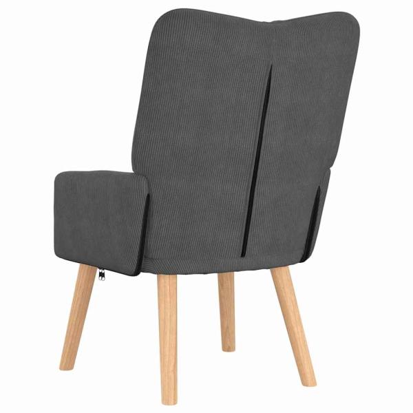 ARDEBO.de - Entspannungsstuhl Dunkelgrau Corduroy Stoff
