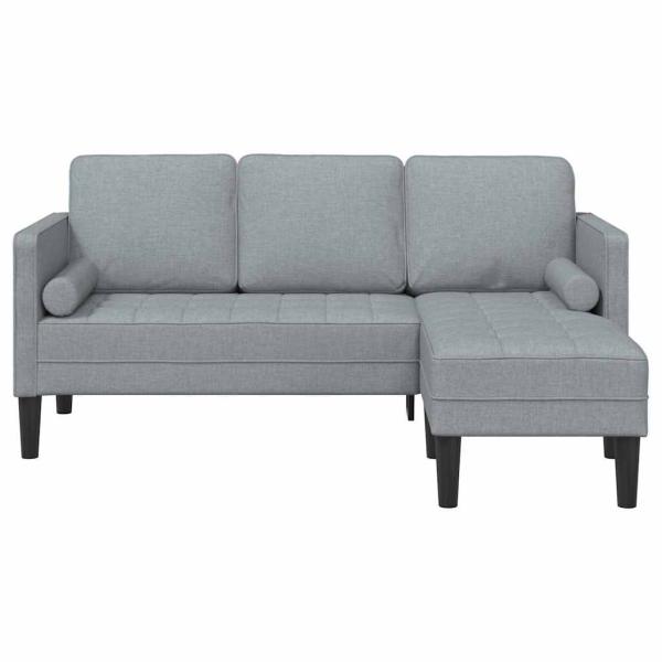 3-Sitzer Sofa L-förmig Hellgrau 160 cm Stoff
