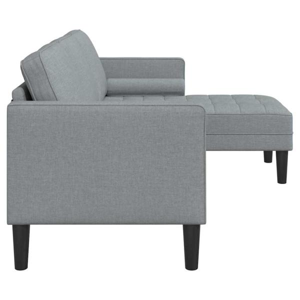 3-Sitzer Sofa L-förmig Hellgrau 160 cm Stoff