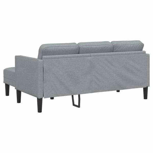 3-Sitzer Sofa L-förmig Hellgrau 160 cm Stoff