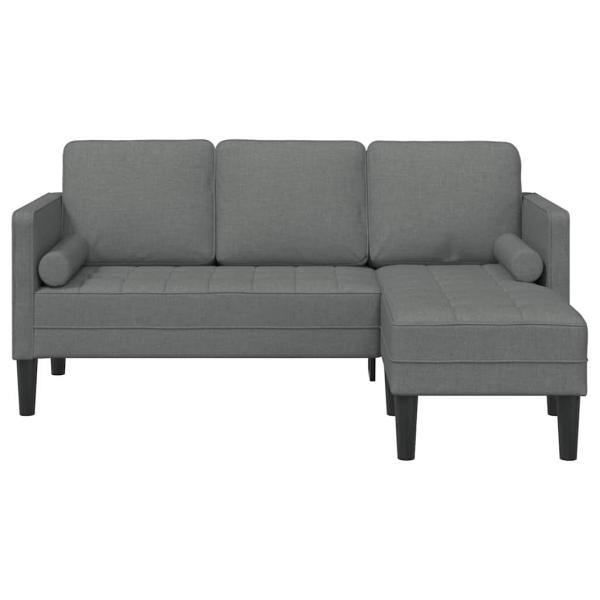 3-Sitzer L-förmiges Sofa Dunkelgrau 160 cm Stoff