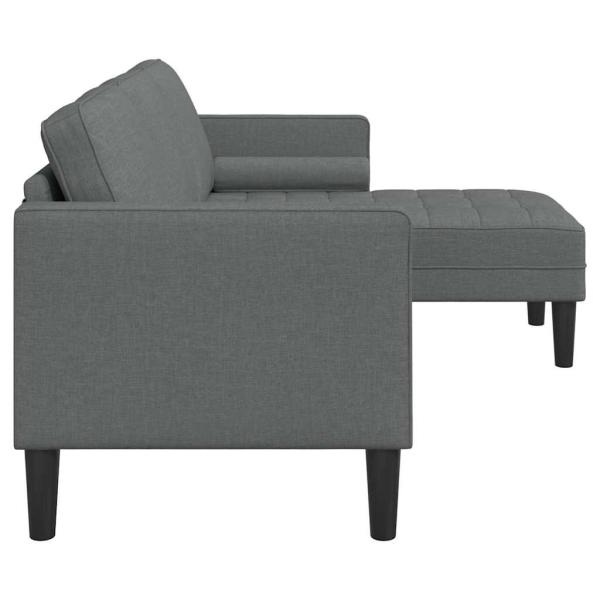 3-Sitzer L-förmiges Sofa Dunkelgrau 160 cm Stoff