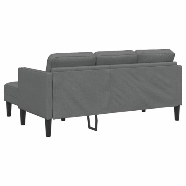 3-Sitzer L-förmiges Sofa Dunkelgrau 160 cm Stoff