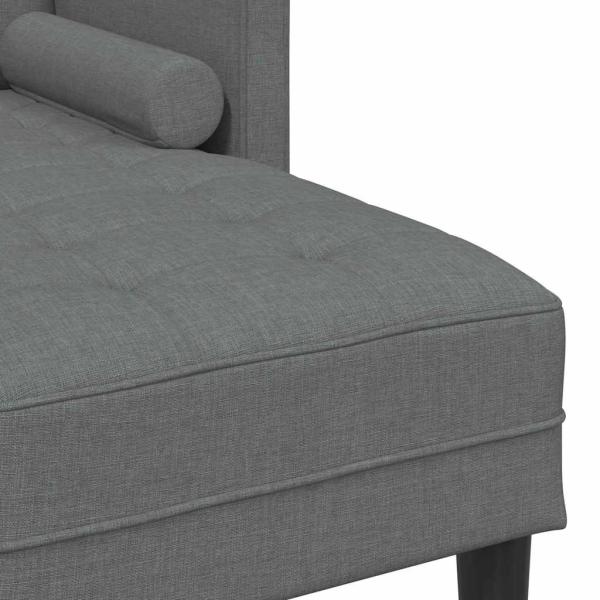 3-Sitzer L-förmiges Sofa Dunkelgrau 160 cm Stoff