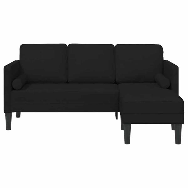 3-Sitzer L-förmiges Sofa Schwarz 160 cm Stoff
