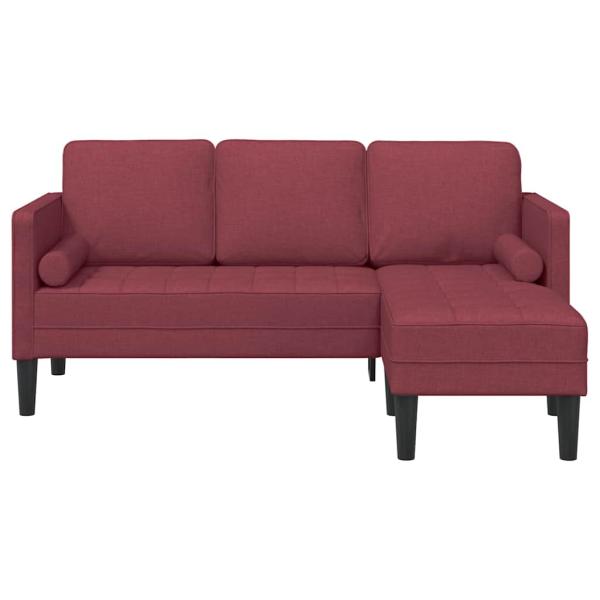 3-Sitzer L-förmiges Sofa Weinrot 160 cm Stoff