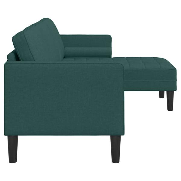 3-Sitzer Sofa L-Form Dunkelgrün 160 cm Stoff
