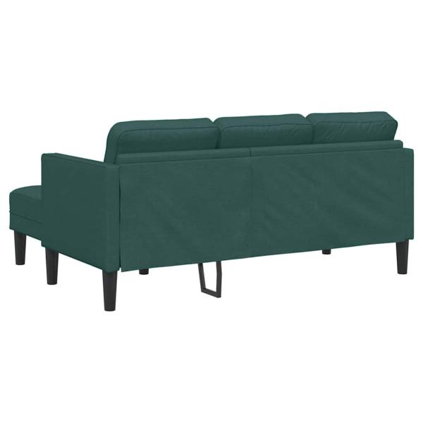 3-Sitzer Sofa L-Form Dunkelgrün 160 cm Stoff