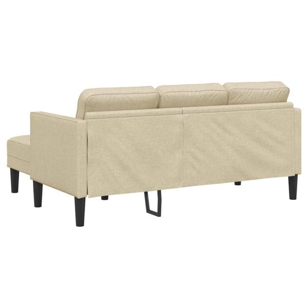 3-Sitzer L-förmiges Sofa Creme 160 cm Stoff