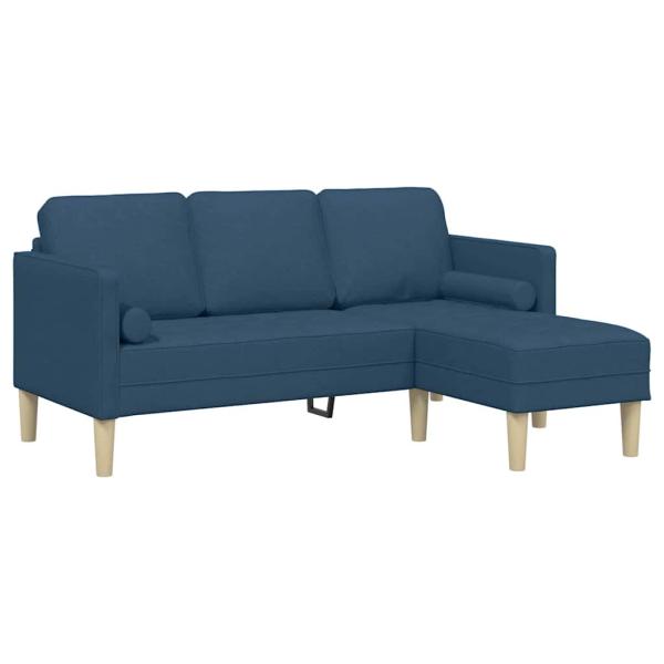 Sofa Set mit Kissen Blau Polyester