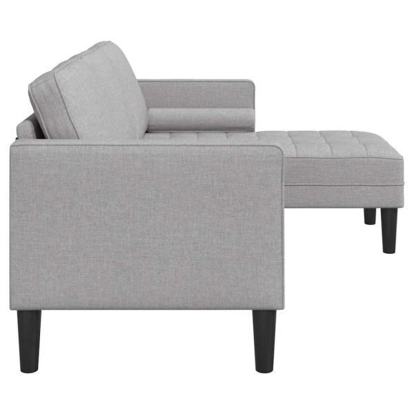 3-Sitzer L-förmiges Sofa Wolken Grau 160 cm Stoff