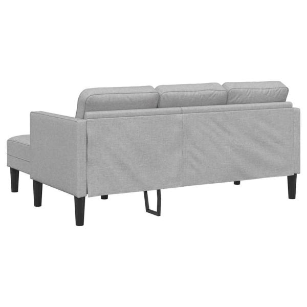 3-Sitzer L-förmiges Sofa Wolken Grau 160 cm Stoff