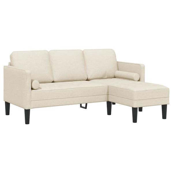 3-Sitzer L-förmiges Sofa Leinen 160 cm