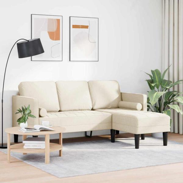 3-Sitzer L-förmiges Sofa Leinen 160 cm