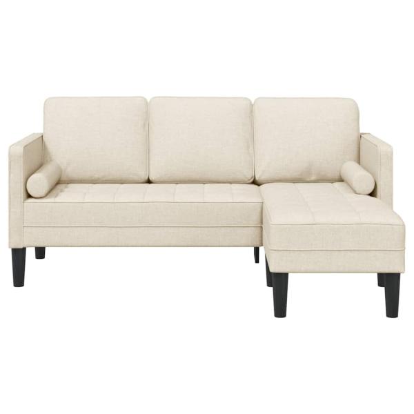 3-Sitzer L-förmiges Sofa Leinen 160 cm