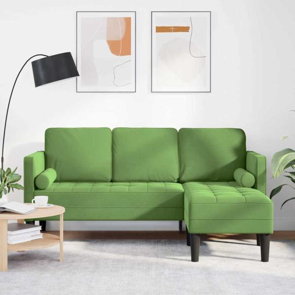 ARDEBO.de - Hellgrün Polyester, Holz Groß Platz für viele Ecksofa Modern