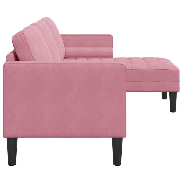 Staubiges Rosa Polyesterstoff mit Schaumstoff und Holzbeinen Groß