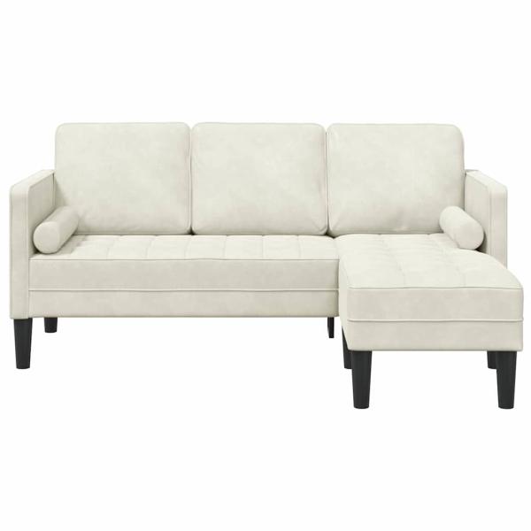 Sofas Creme Polyesterstoff mit Holzrahmen Standard Viele Plätze