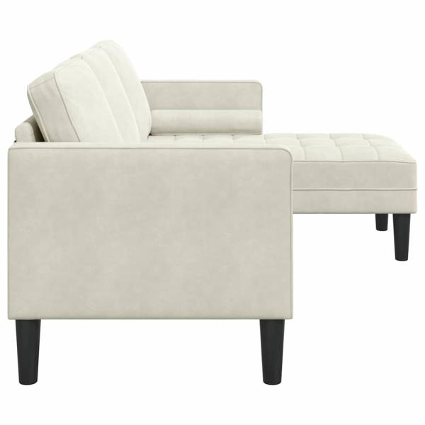 Sofas Creme Polyesterstoff mit Holzrahmen Standard Viele Plätze